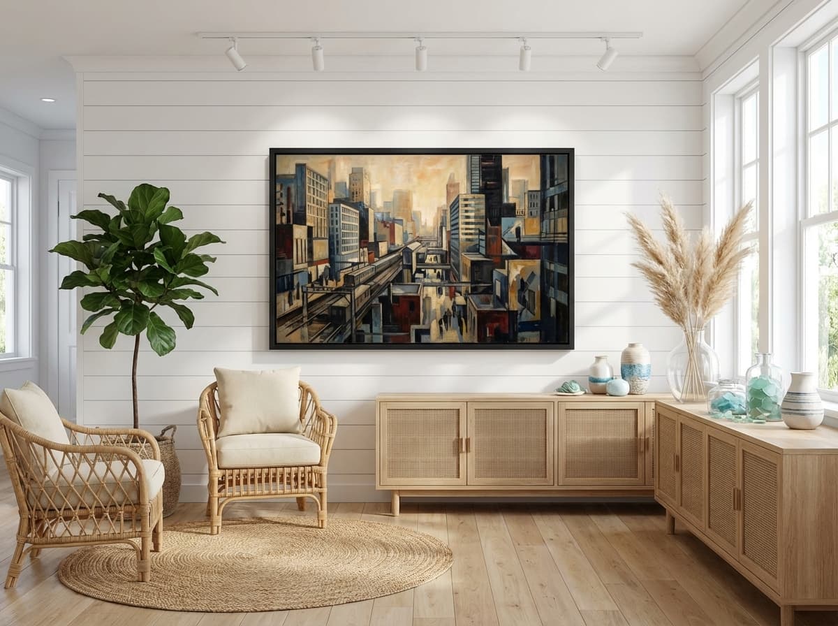 Urban Architecture artwork in Coastal Corporate Lobby